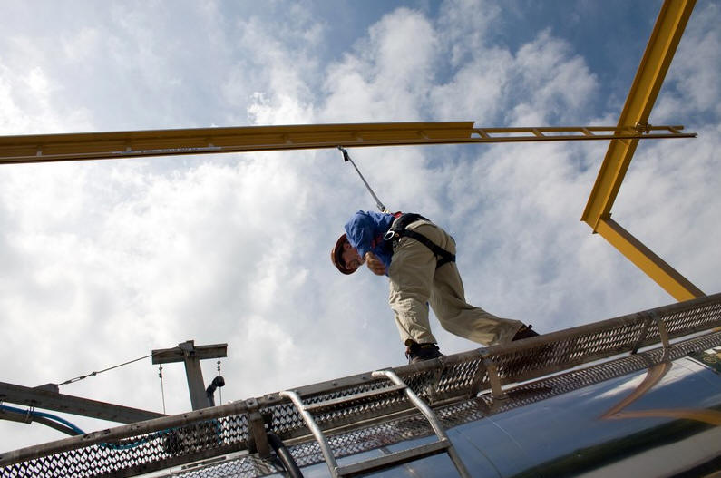 fall arrest for tanker truck, fall protection for truck inspection