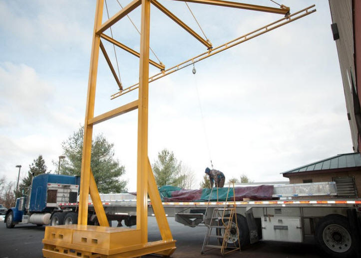 portable fall arrest for truck tarping, fall prevention system